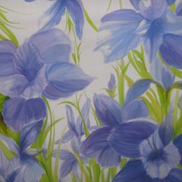 Silk Painting Blue Iris
