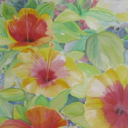 Silk Painting Flower Garden
