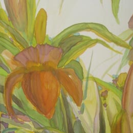 Silk Painting Orange Lily