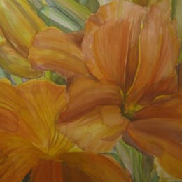 Silk Painting Orange Lily