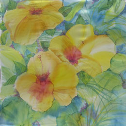Silk Painting Yellow Hibiscus