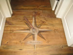 ENTRANCE Hand Painted Compass on Wood Floor